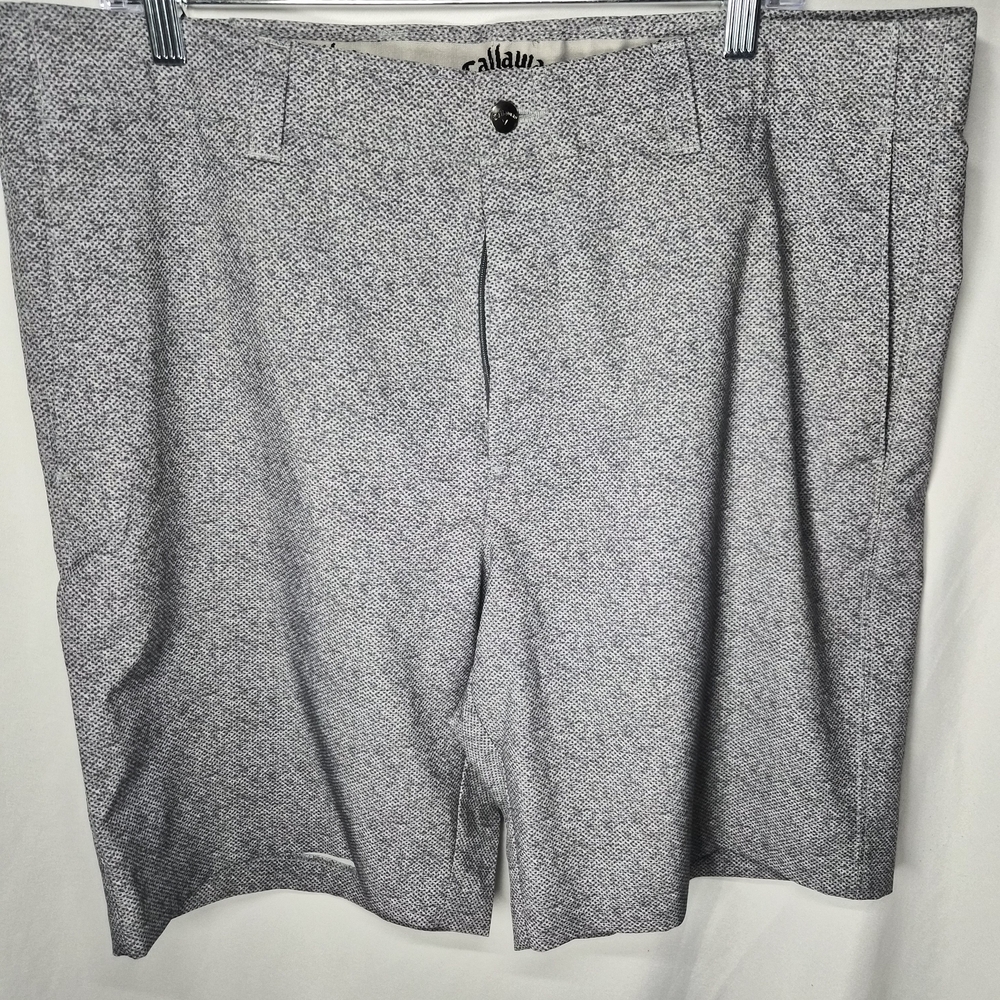Callaway Men's Gray Patterned Flat Front Shorts